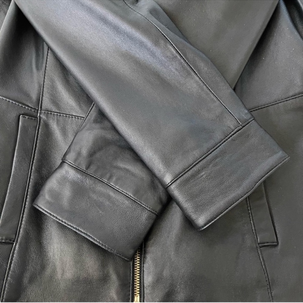 Black Leather Jacket by Denim & Company Small NWT - Picture 10 of 11